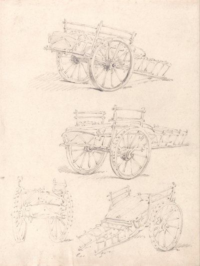 Four Studies of a Hay Cart by Thomas Girtin